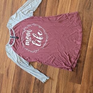 Mom life baseball tee